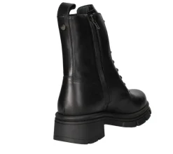 ANFIBI PELLE NERA ZIP DECORATIVA