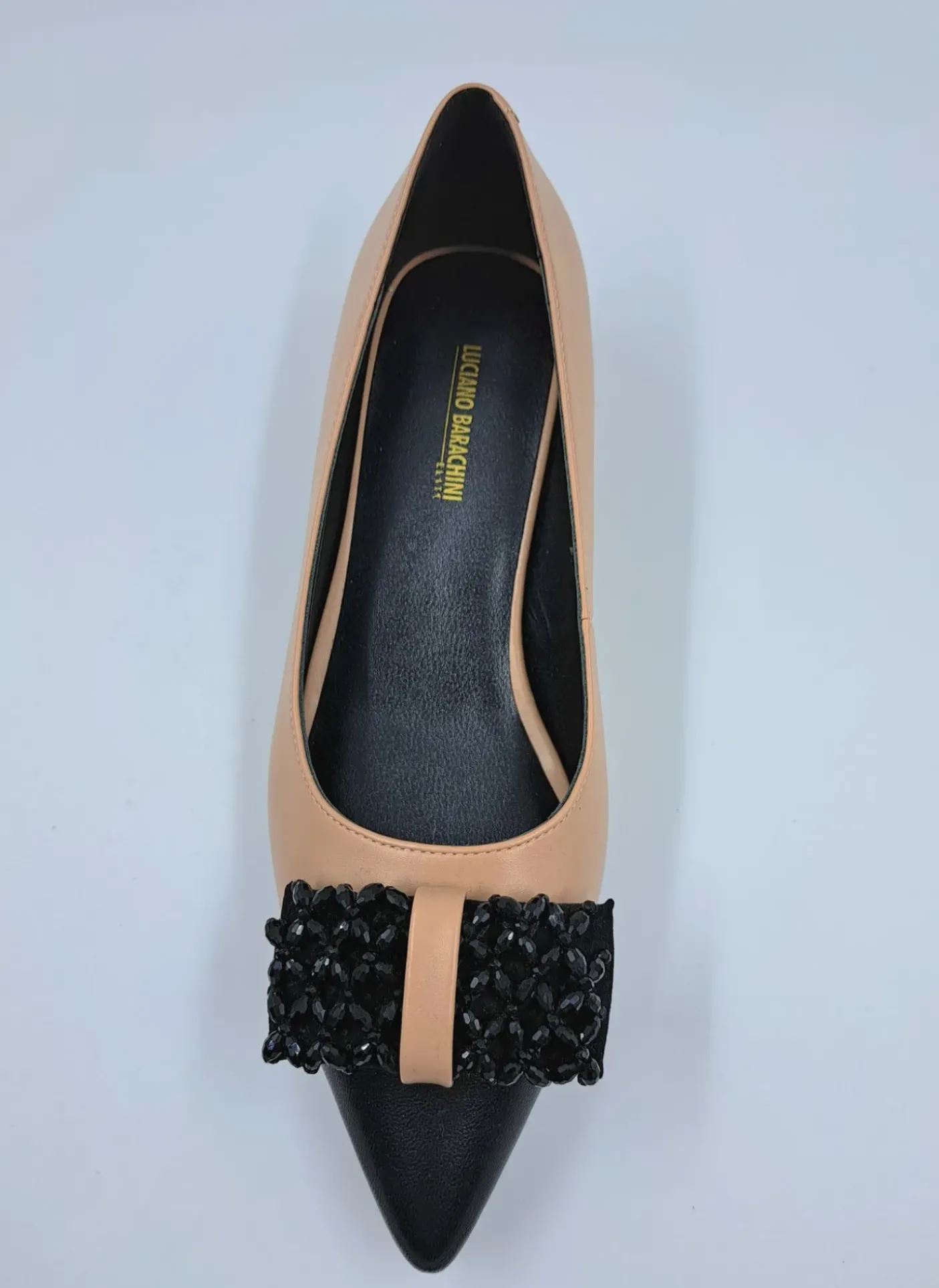 BALLERINE PELLE BICOLOR APPLICAZIONE FIOCCO