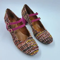 BALLERINE TESSUTO DOPPIA CHIUSURA FUXIA