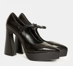 DECOLLETE' PELLE LUCIDA PLATFORM