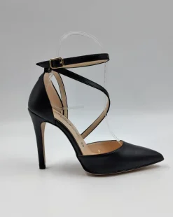 DECOLLETE' PELLE NERA CON INCROCIO