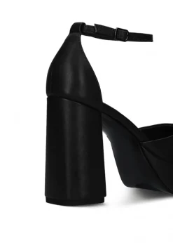 DECOLLETE' PELLE PLATEAU NERA