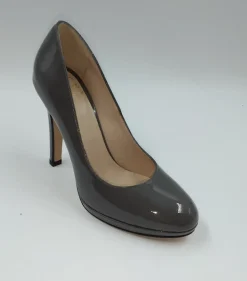 DECOLLETE PELLE VERNICE GRIGIO