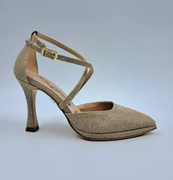 DECOLLETE' TESSUTO LUX NUDE CON INCROCIO