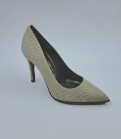 DECOLLETE TESSUTO PLATINO