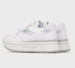 JANET&JANET SNEAKERS BIANCO DETTAGLI ARGENTO