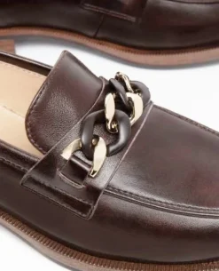 MOCASSINI CON DECORAZIONE CATENA BICOLOR