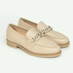 MOCASSINI LINO CON DECORAZIONE CATENA