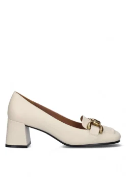 MOCASSINI VALENCIA IN PELLE PANNA CON APPLICAZIONE METALLICA