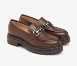 MOCASSINI VERA PELLE APPLICAZIONE METALLICA MARRONE