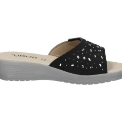 PANTOFOLE COMFORT STRASS NERE