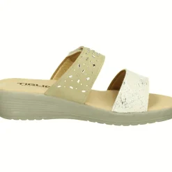 PANTOFOLE DOPPIA STRISCIA STRASS PLATINO