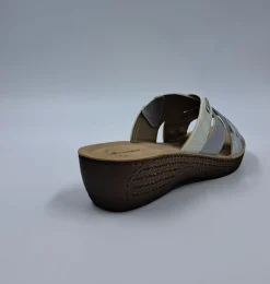 PANTOFOLE INBLU FASCE INCROCIATE FLOREAL GRIGIO CHIARO