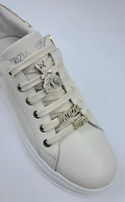 PATRIZIA PEPE SNEAKERS PELLE PANNA CHARMS