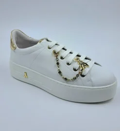 PATRIZIA PEPE SNEAKERS PELLE CHARMS CATENA GOLD