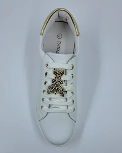 PATRIZIA PEPE SNEAKERS PELLE LOGO METALLO STRASS
