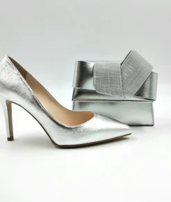 POCHETTE ARGENTO DETTAGLIO FIOCCO