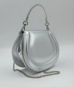 POCHETTE ARGENTO MANICO STRASS