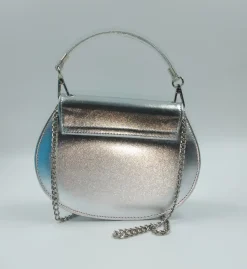 POCHETTE ARGENTO MANICO STRASS