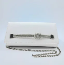 POCHETTE BIANCA CON DETTAGLI STRASS