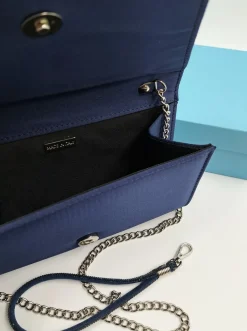 POCHETTE CON MANICO STRASS BLU