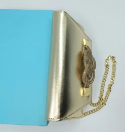 POCHETTE PLATINO APPLICAZIONE STRASS NODO