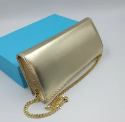 POCHETTE PLATINO CON DETTAGLI STRASS