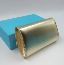 POCHETTE PLATINO CON FIOCCO STRASS