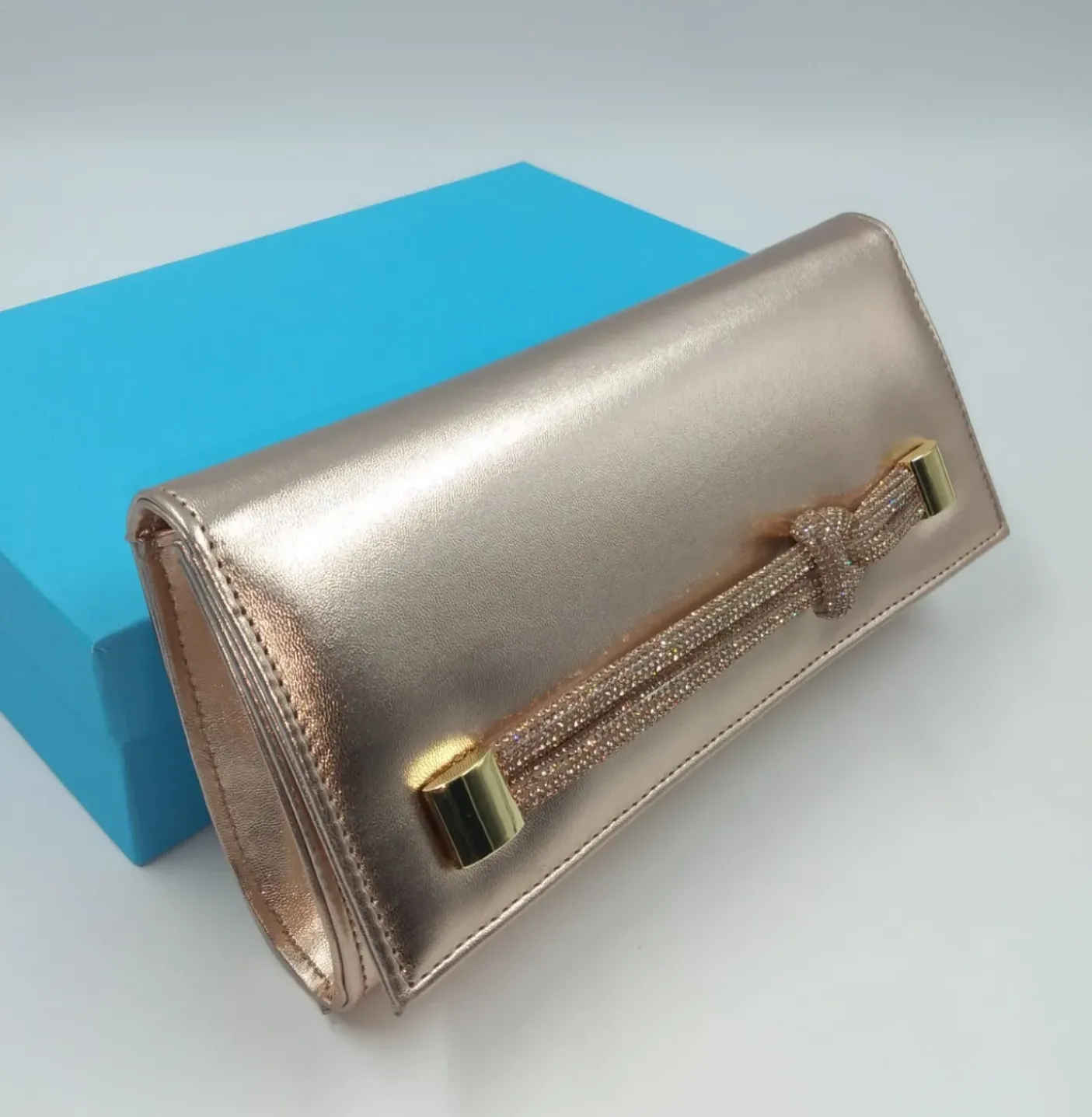 POCHETTE RAME CON DETTAGLI STRASS