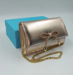 POCHETTE RAME CON FIOCCO STRASS