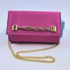 POCHETTE RASO FUXIA APPLICAZIONE STRASS