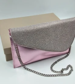 POCHETTE ROSA TESSUTO GLITTER