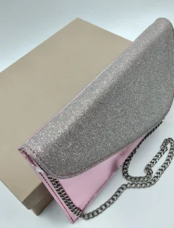 POCHETTE ROSA TESSUTO GLITTER
