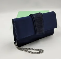 POCHETTE TESSUTO BLU DETTAGLIO LUX