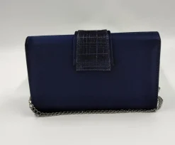 POCHETTE TESSUTO BLU DETTAGLIO LUX