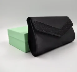 POCHETTE TESSUTO NERO DETTAGLIO LUX