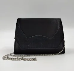 POCHETTE TESSUTO NERO DETTAGLIO LUX