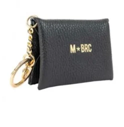 PORTACHIAVI CON PORTA MONETE PELLE NERO