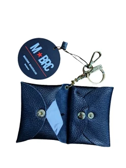 PORTACHIAVI CON PORTA MONETE PELLE NERO