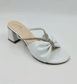 SANDALI BIANCHI NODO STRASS