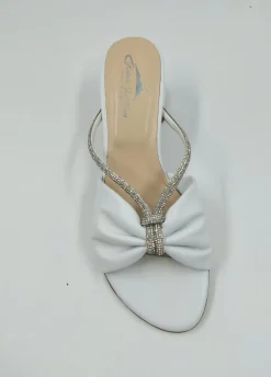 SANDALI BIANCHI NODO STRASS