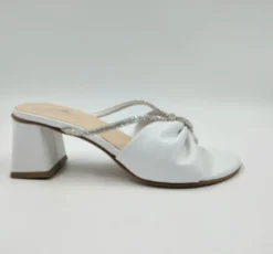 SANDALI BIANCHI NODO STRASS