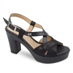 SANDALI CON FASCE INCROCIATE NERO