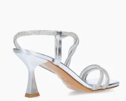 SANDALI DECORAZIONE STRASS ARGENTO