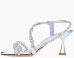 SANDALI DECORAZIONE STRASS ARGENTO