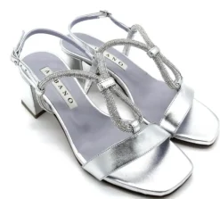 SANDALI DETTAGLI STRASS ARGENTO