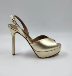 SANDALI FASCIA METALLIZZATO PLATINO