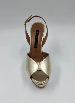 SANDALI FASCIA METALLIZZATO PLATINO