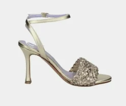 SANDALI FASCIA STRASS PLATINO