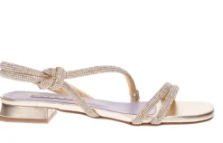 SANDALI FLAT NODO STRASS